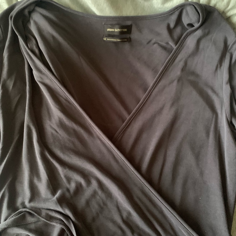 URBAN OUTFITTERS CUPRO WRAP ROMPER NWT - Picture 2 of 7